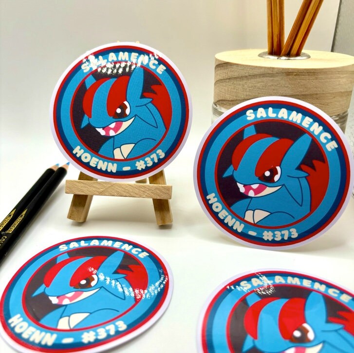 Salamence Vinyl Sticker - Pokemon Sticker - Weatherproof Die Cut Sticker - Cute Pokemon Sticker