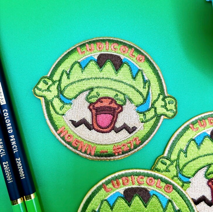 Ludicolo Embroidered Iron On Patch - Pokemon Embroidered Iron On Patch - Cute Pokemon Patch