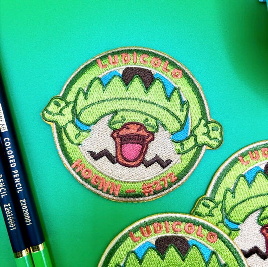 Ludicolo Embroidered Iron On Patch - Pokemon Embroidered Iron On Patch - Cute Pokemon Patch